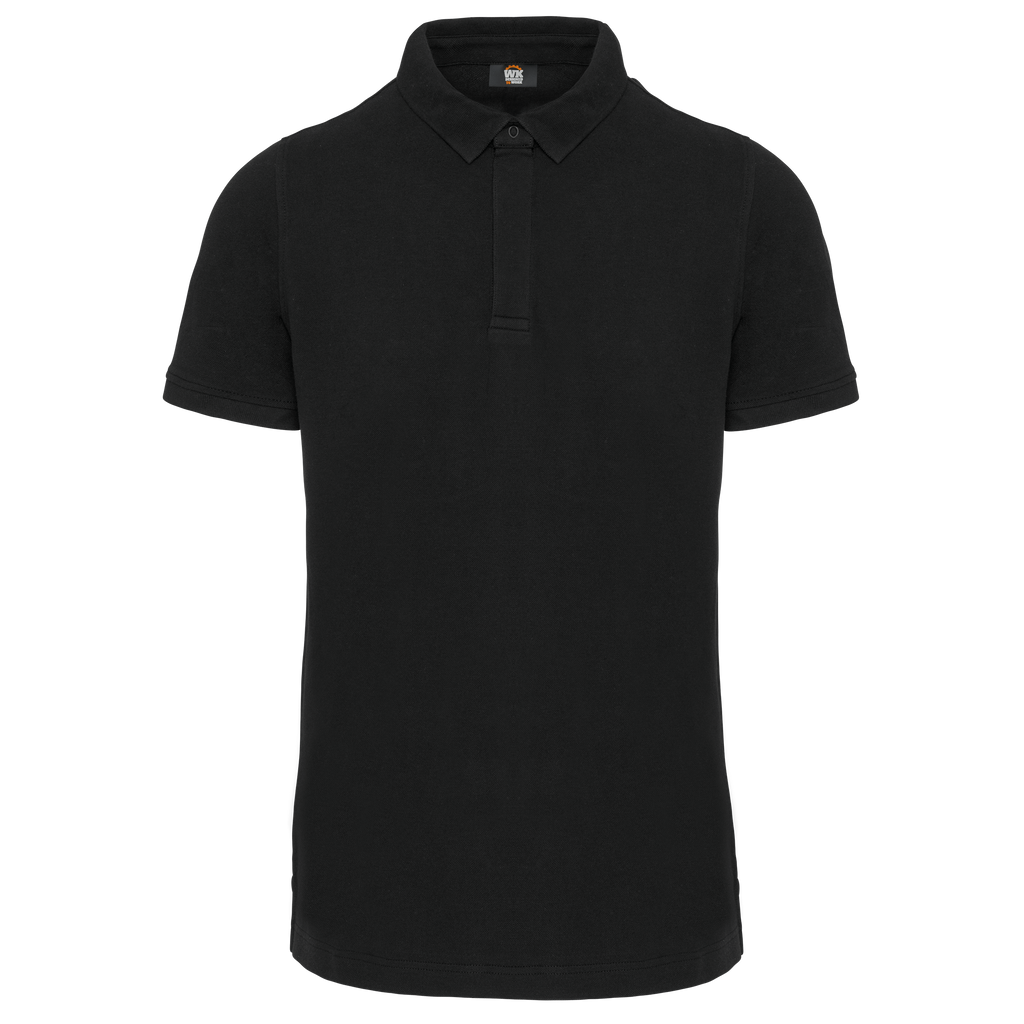 Polo com molas de pressão na gola de manga curta - Preto