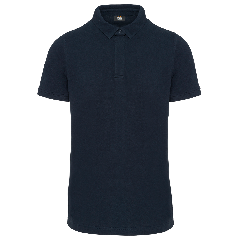 Polo com molas de pressão na gola de manga curta - Azul marinho
