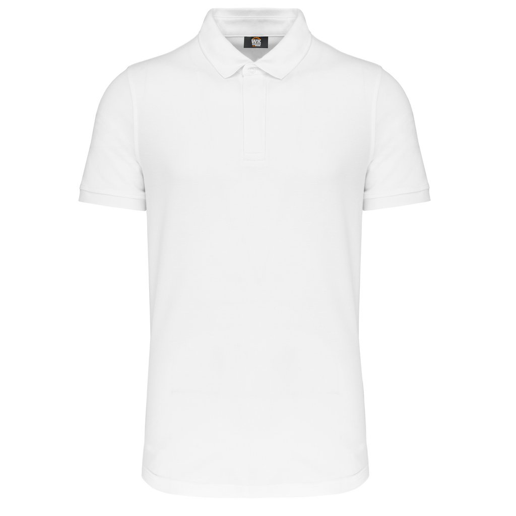 Polo com molas de pressão na gola de manga curta - Branco