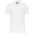 Polo com molas de pressão na gola de manga curta - Branco