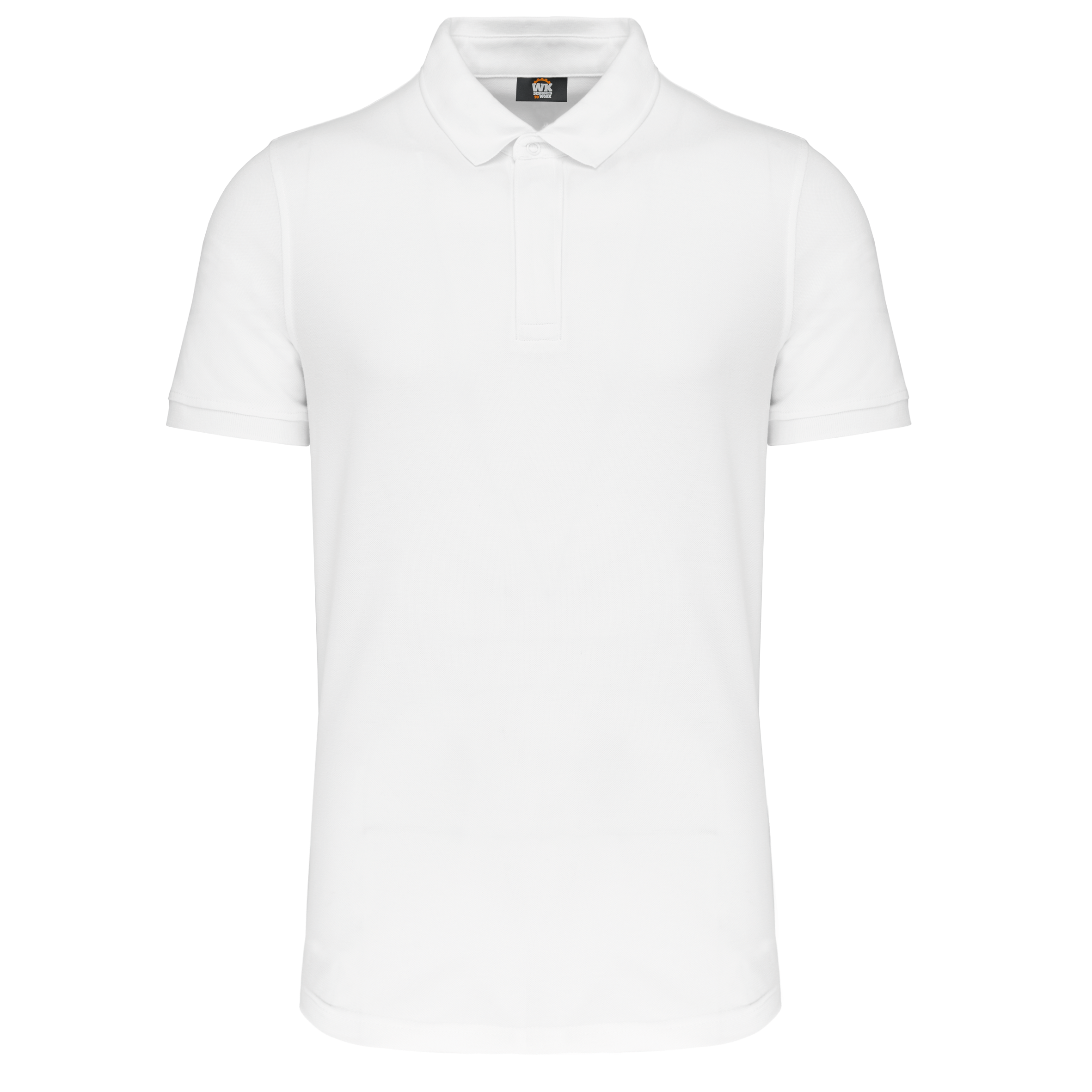 Polo com molas de pressão na gola de manga curta - Branco