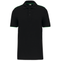 Polo com contraste Day To Day de manga curta - Preto / Verde kelly