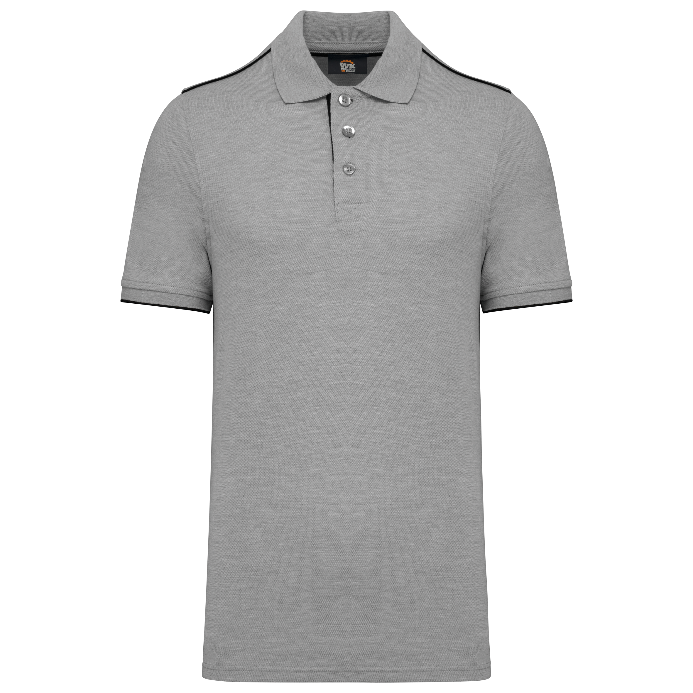Polo com contraste Day To Day de manga curta - Cinzento oxford / Preto