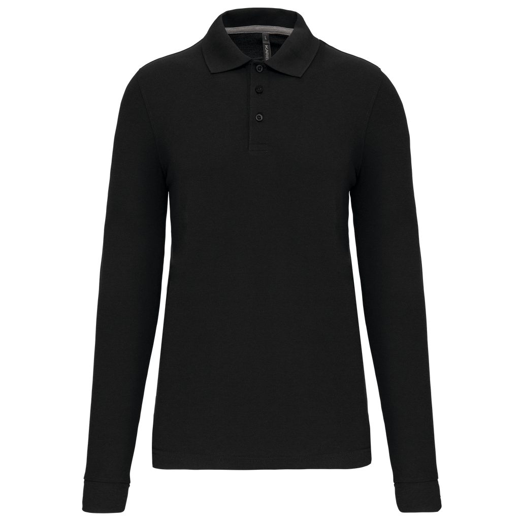 Polo de manga comprida - Preto