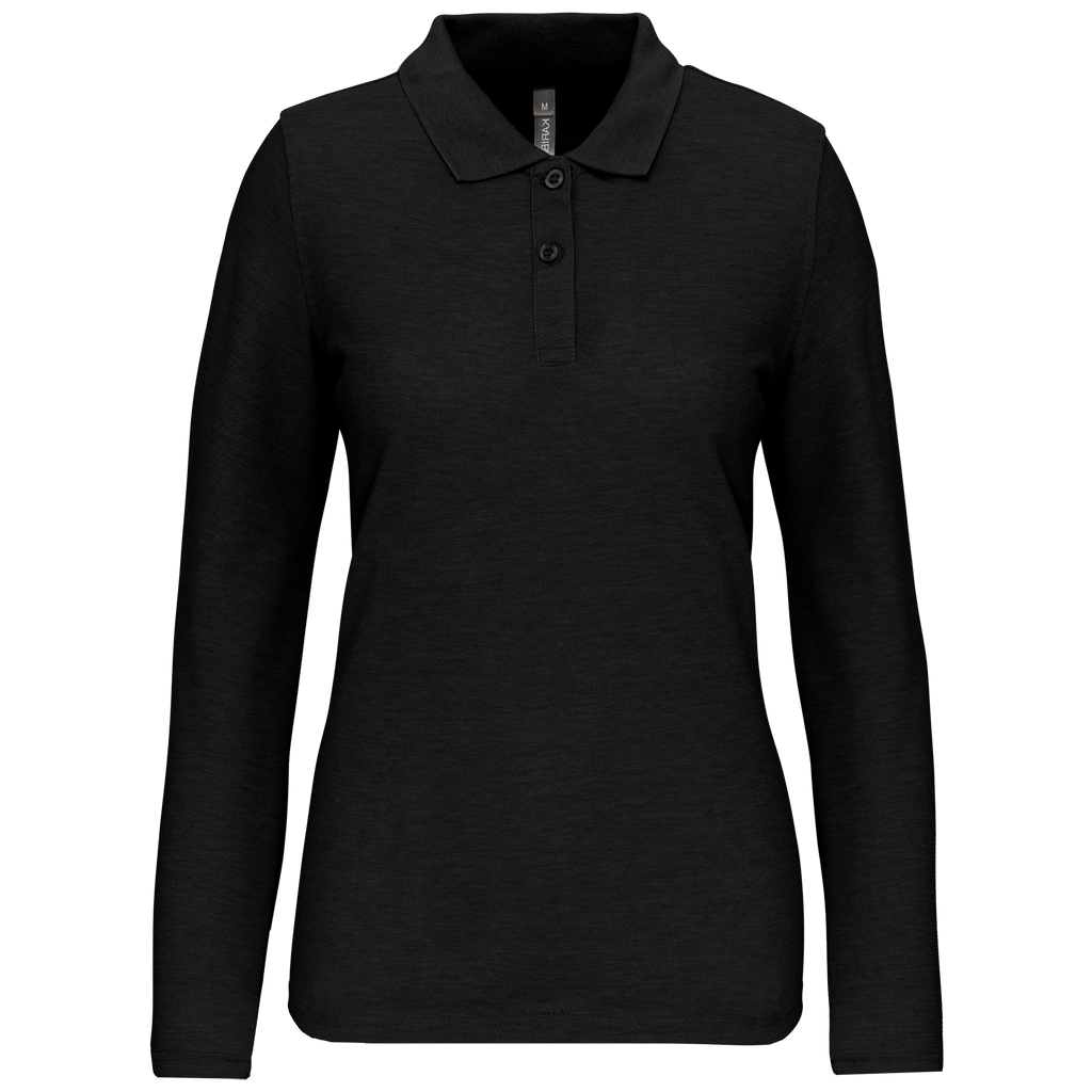 Polo de senhora manga comprida - Preto