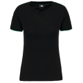 T-shirt de senhora Day To Day de manga curta - Preto / Verde kelly
