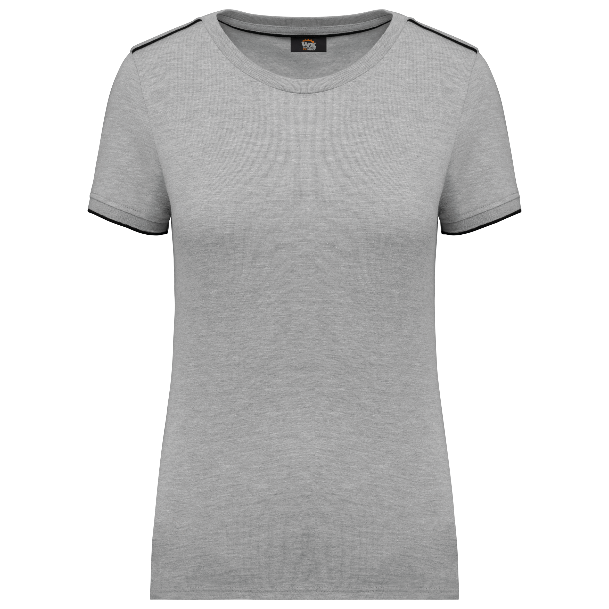 T-shirt de senhora Day To Day de manga curta - Cinzento oxford / Preto