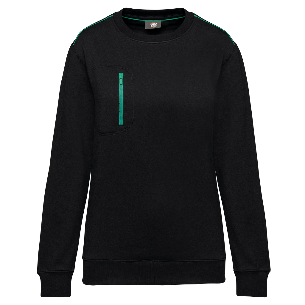 Sweatshirt Day To Day unissexo com bolso em contraste - Preto / Verde kelly
