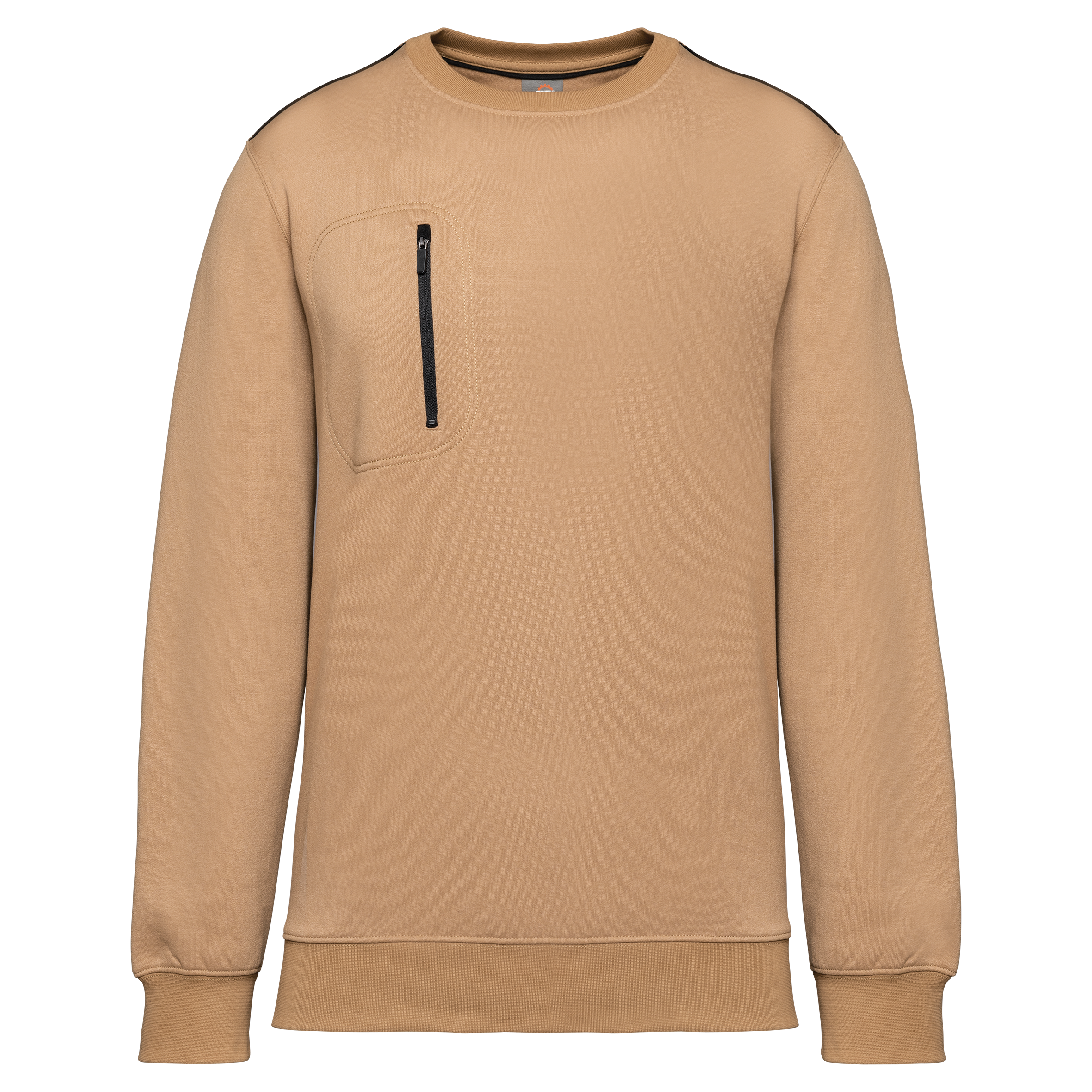 Sweatshirt Day To Day unissexo com bolso em contraste - Camel / Preto