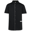 Bata poliéster/algodão com molas de pressão de homem - Preto