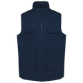 Colete poliéster/algodão multibolsos acolchoado unissexo - Azul marinho