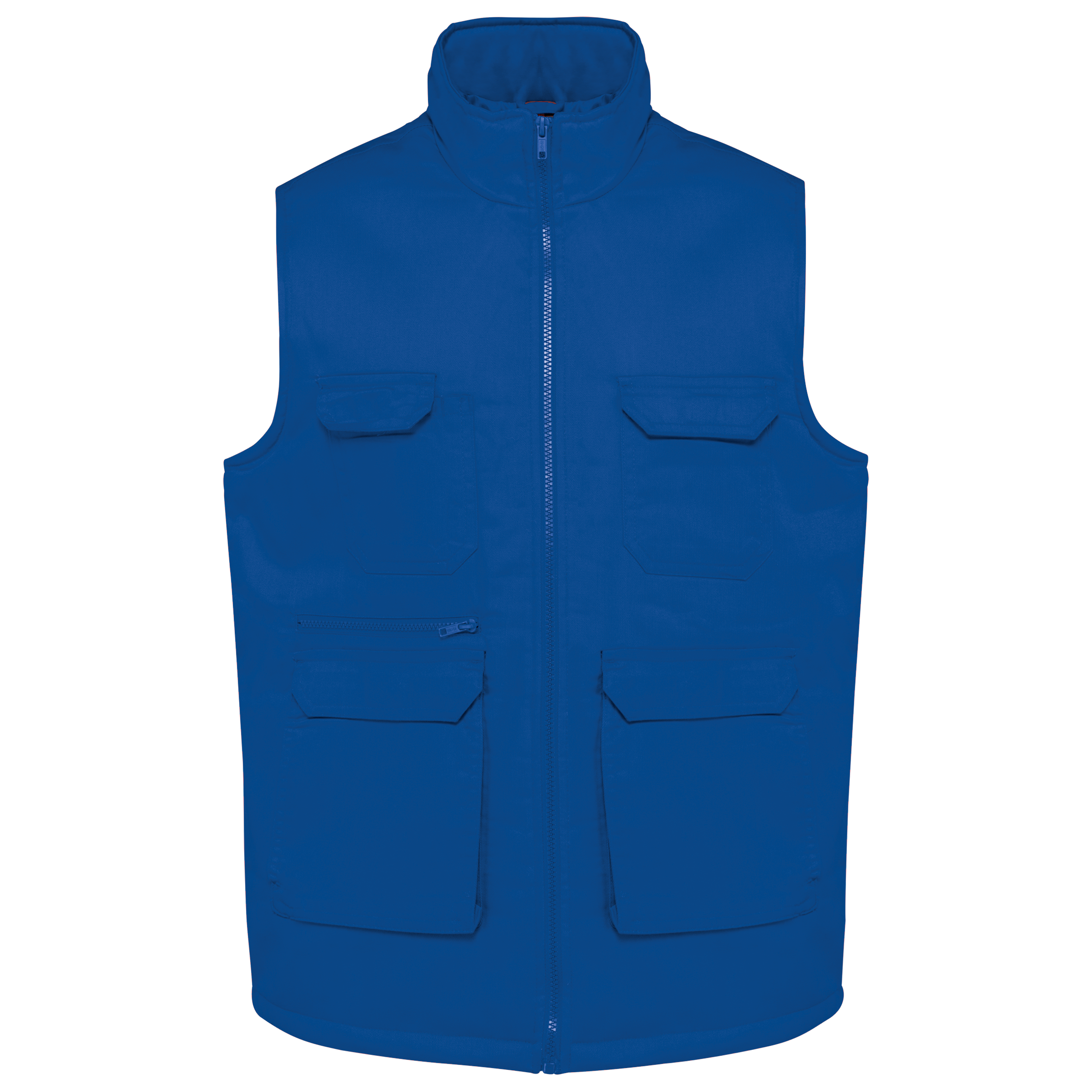 Colete poliéster/algodão multibolsos acolchoado unissexo - Azul azul royal