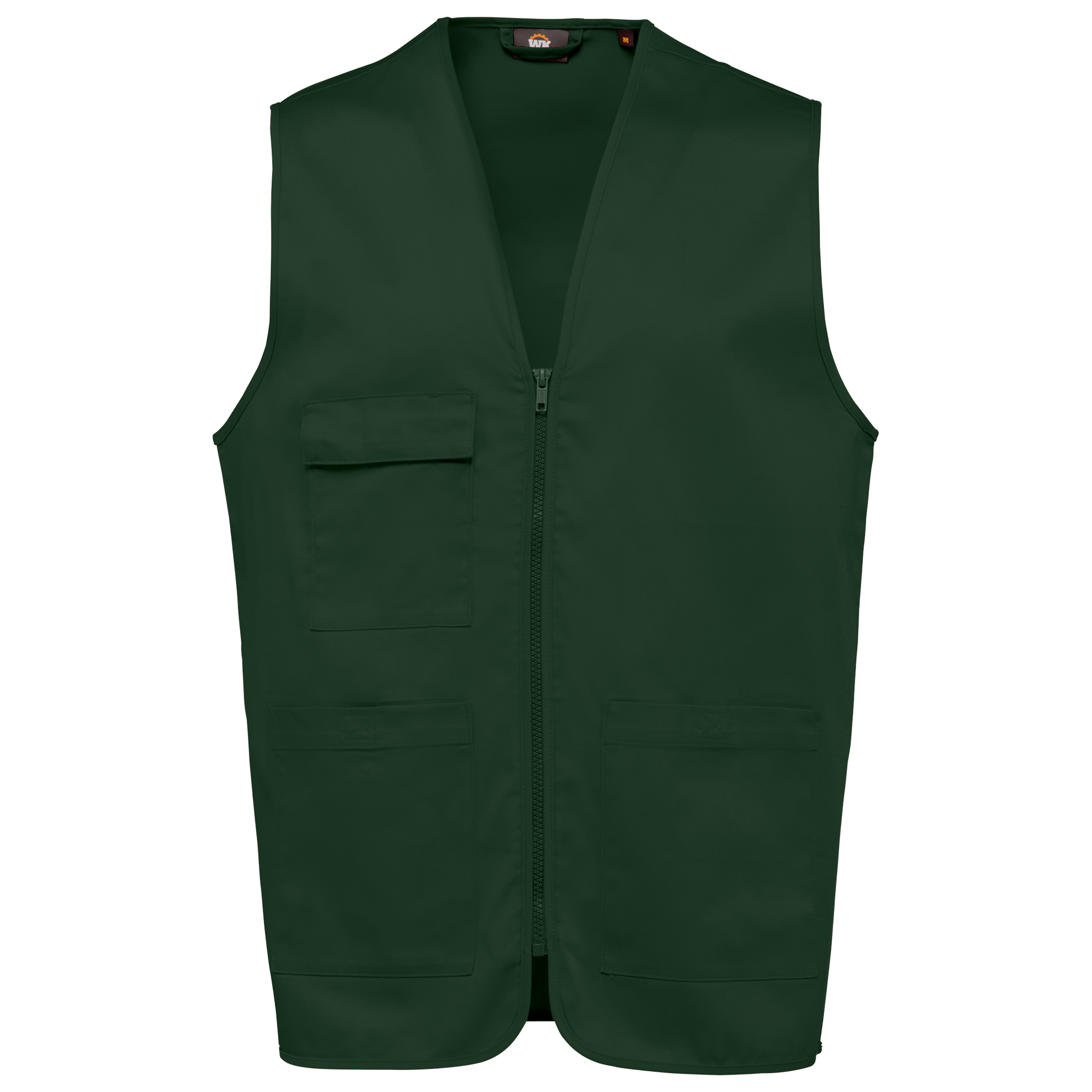 Colete poliéster/algodão multibolsos unissexo - Verde floresta