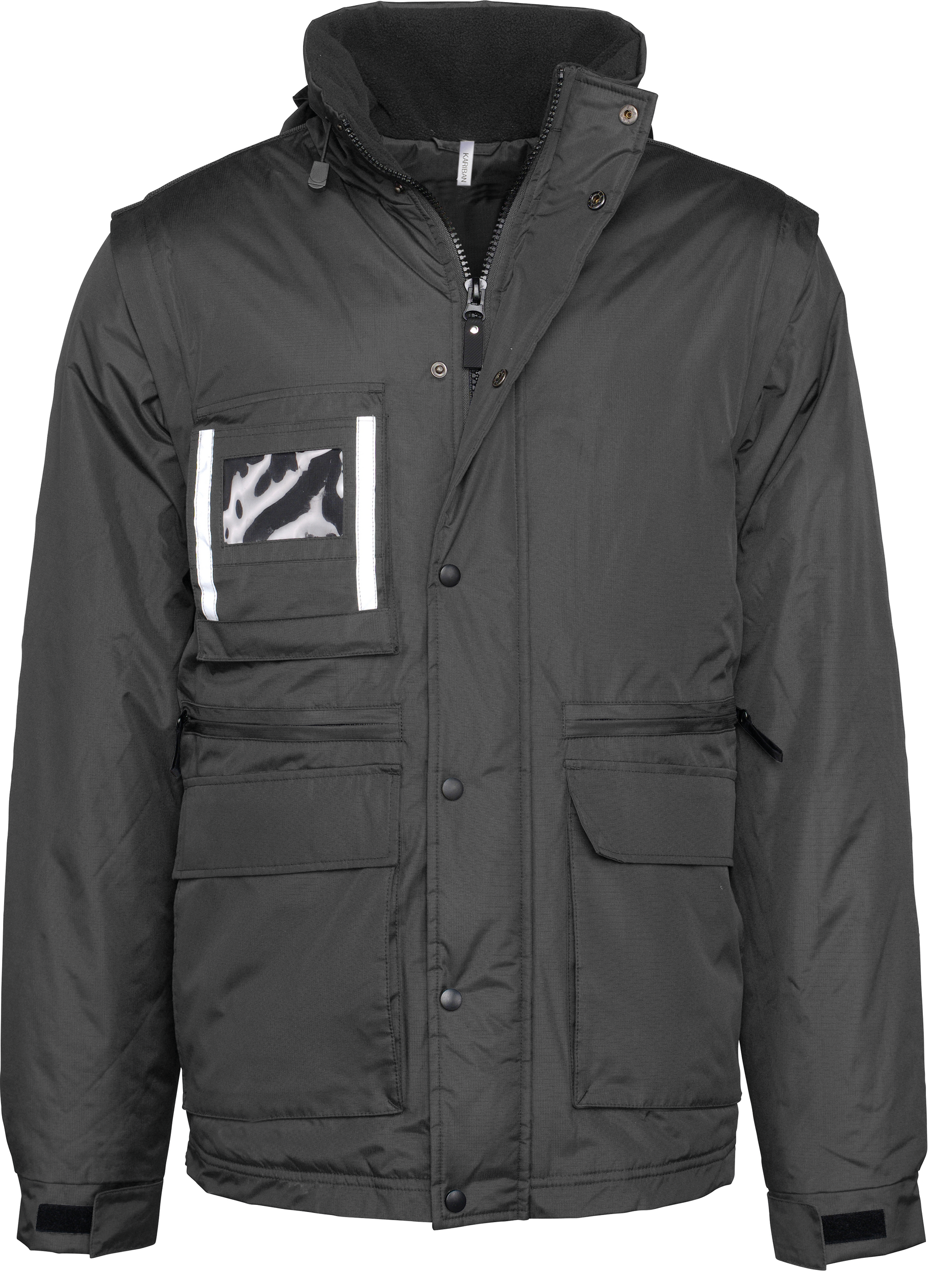 Parka com mangas amovíveis de homem - Preto