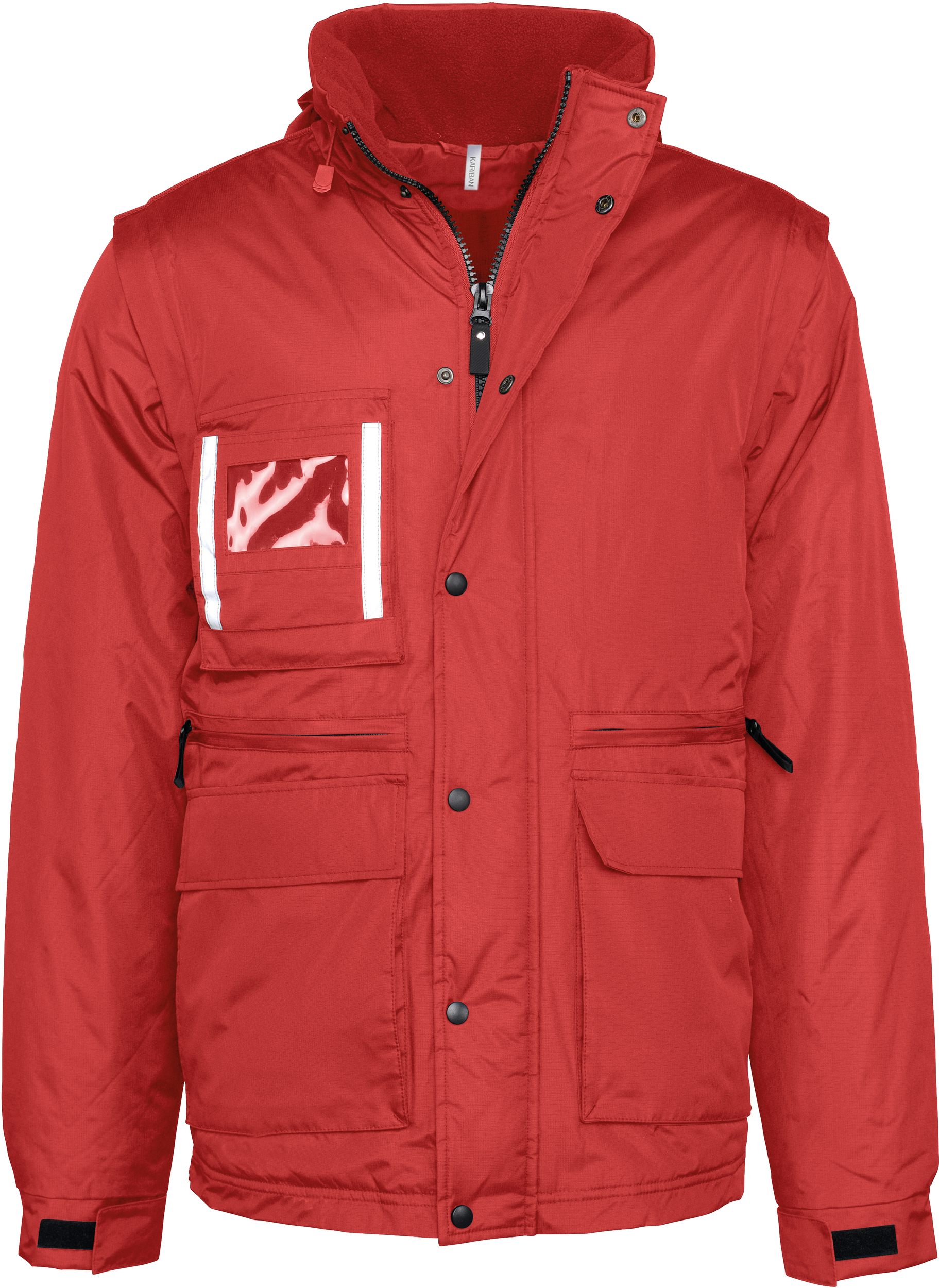 Parka com mangas amovíveis de homem - Vermelho