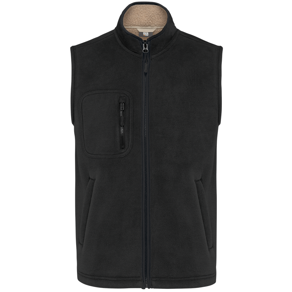 Colete polar com interior em sherpa unissexo - Preto