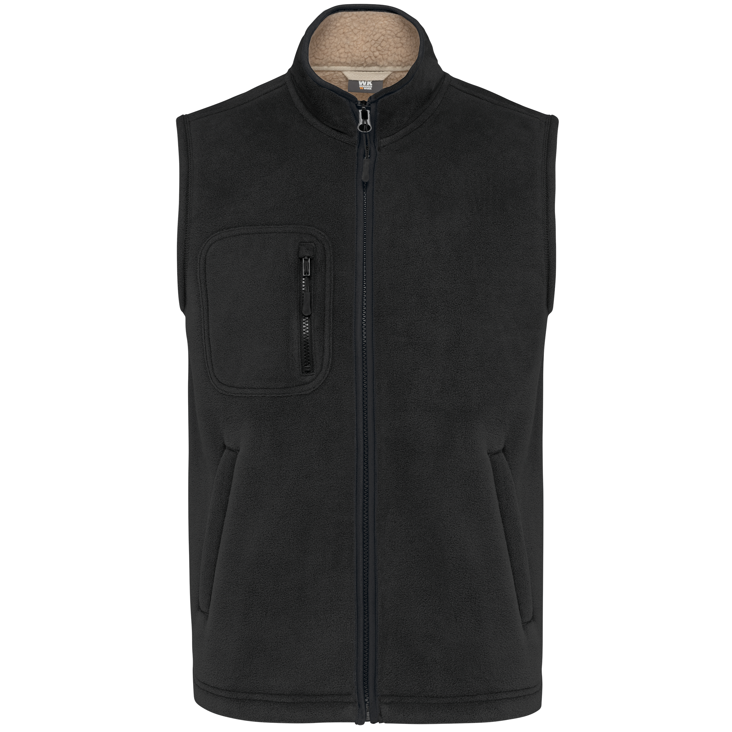 Colete polar com interior em sherpa unissexo - Preto