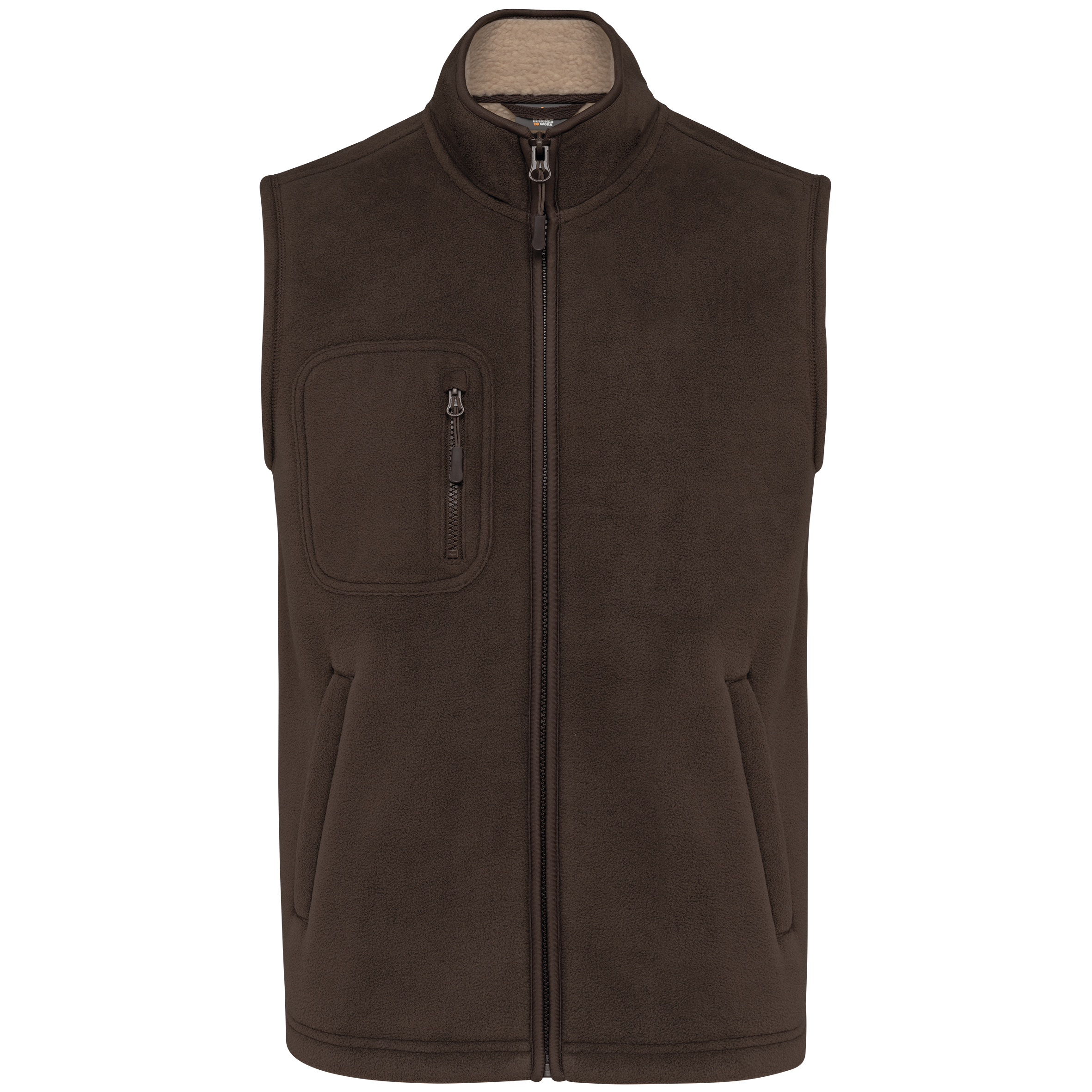 Colete polar com interior em sherpa unissexo - Chocolate
