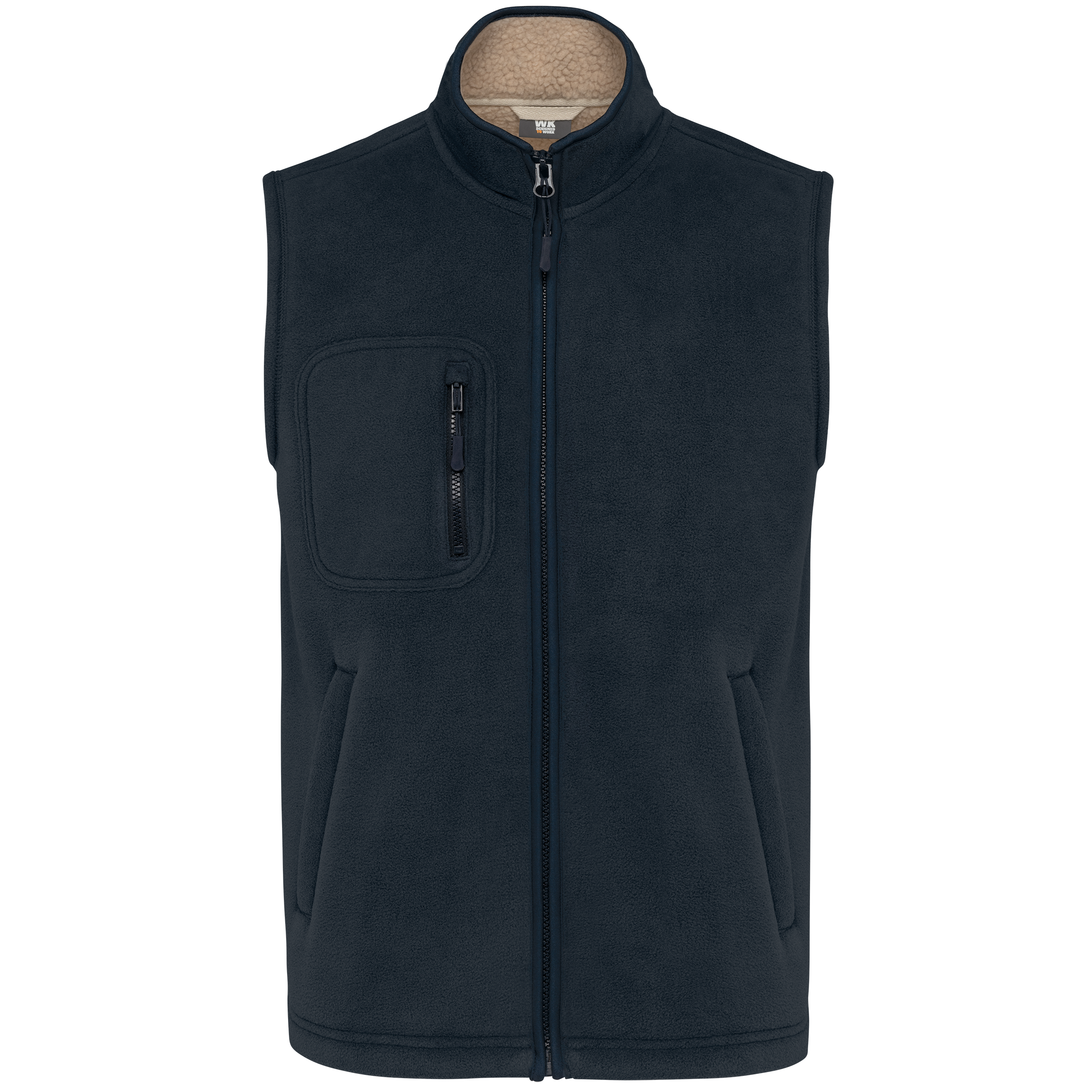 Colete polar com interior em sherpa unissexo - Azul marinho