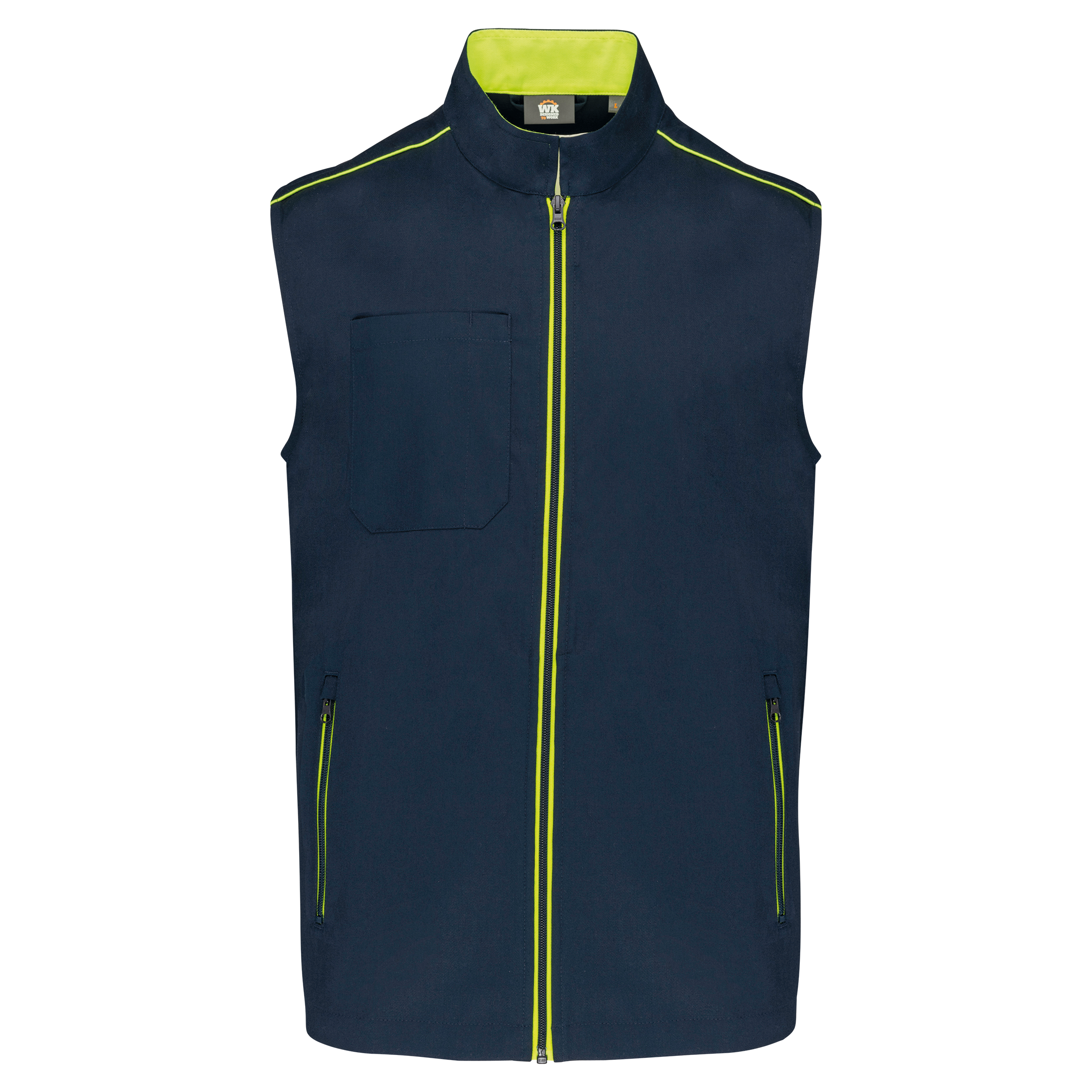Colete Day To Day - Azul marinho / Amarelo fluorescente