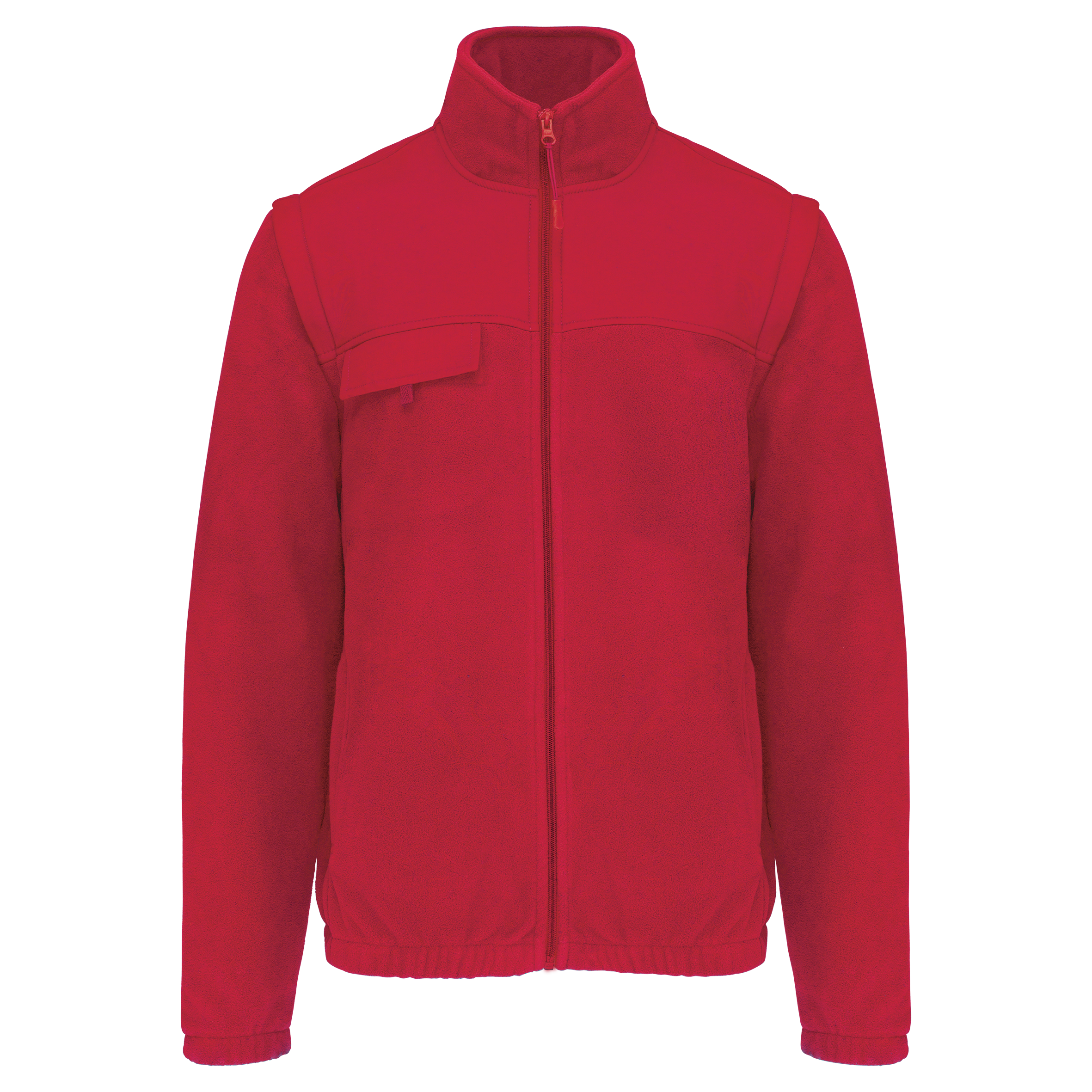 Casaco polar com mangas amovíveis de homem - Vermelho