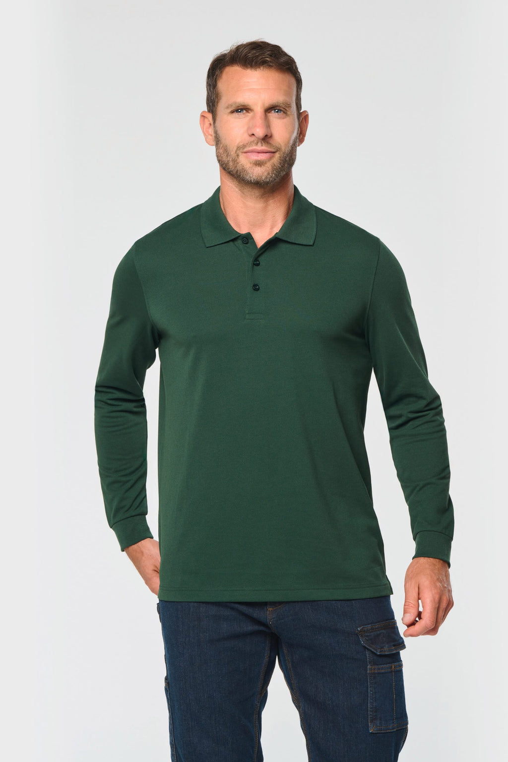 Polo de manga comprida - Preto