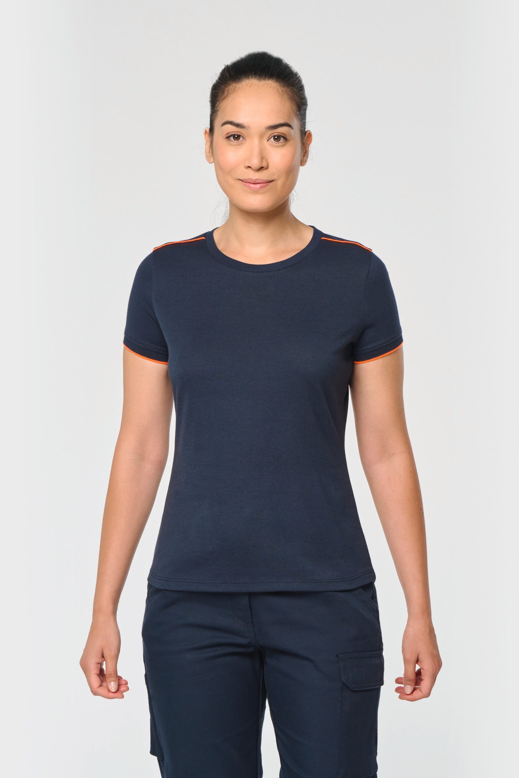 T-shirt de senhora Day To Day de manga curta - Preto / Verde kelly