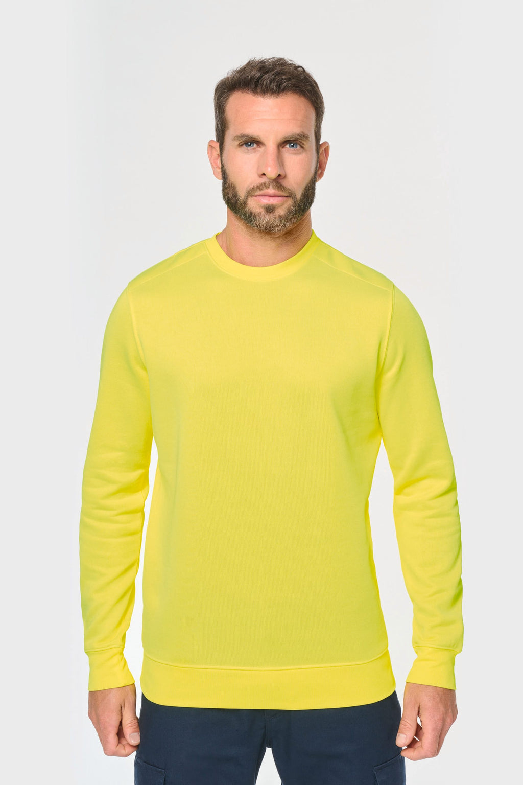 Sweatshirt sustentável poliéster/algodão unissexo - Laranja fluorescente