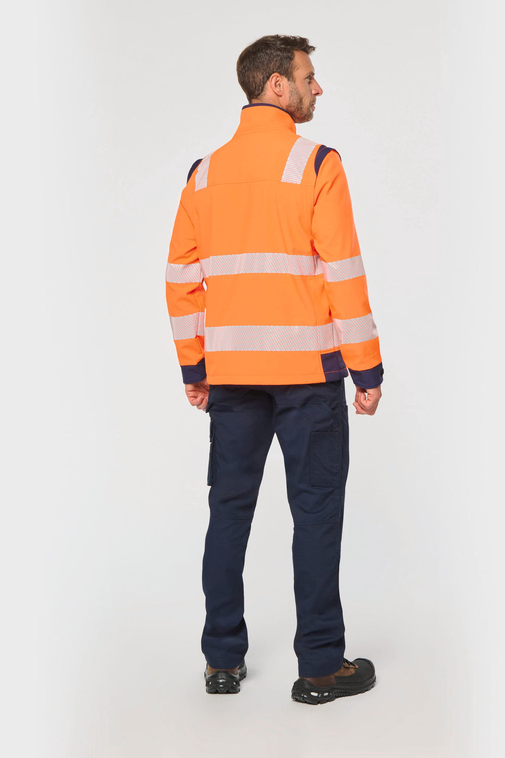 Casaco softshell de segurança em material reciclado com mangas amovíveis unissexo
