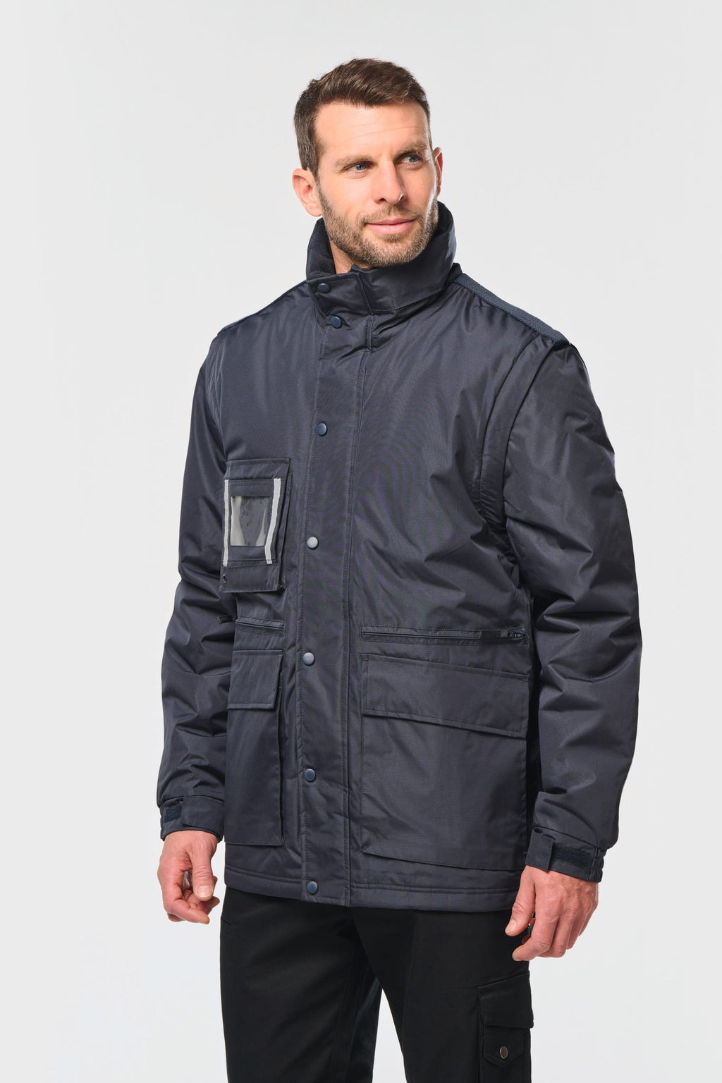 Parka com mangas amovíveis de homem - Preto
