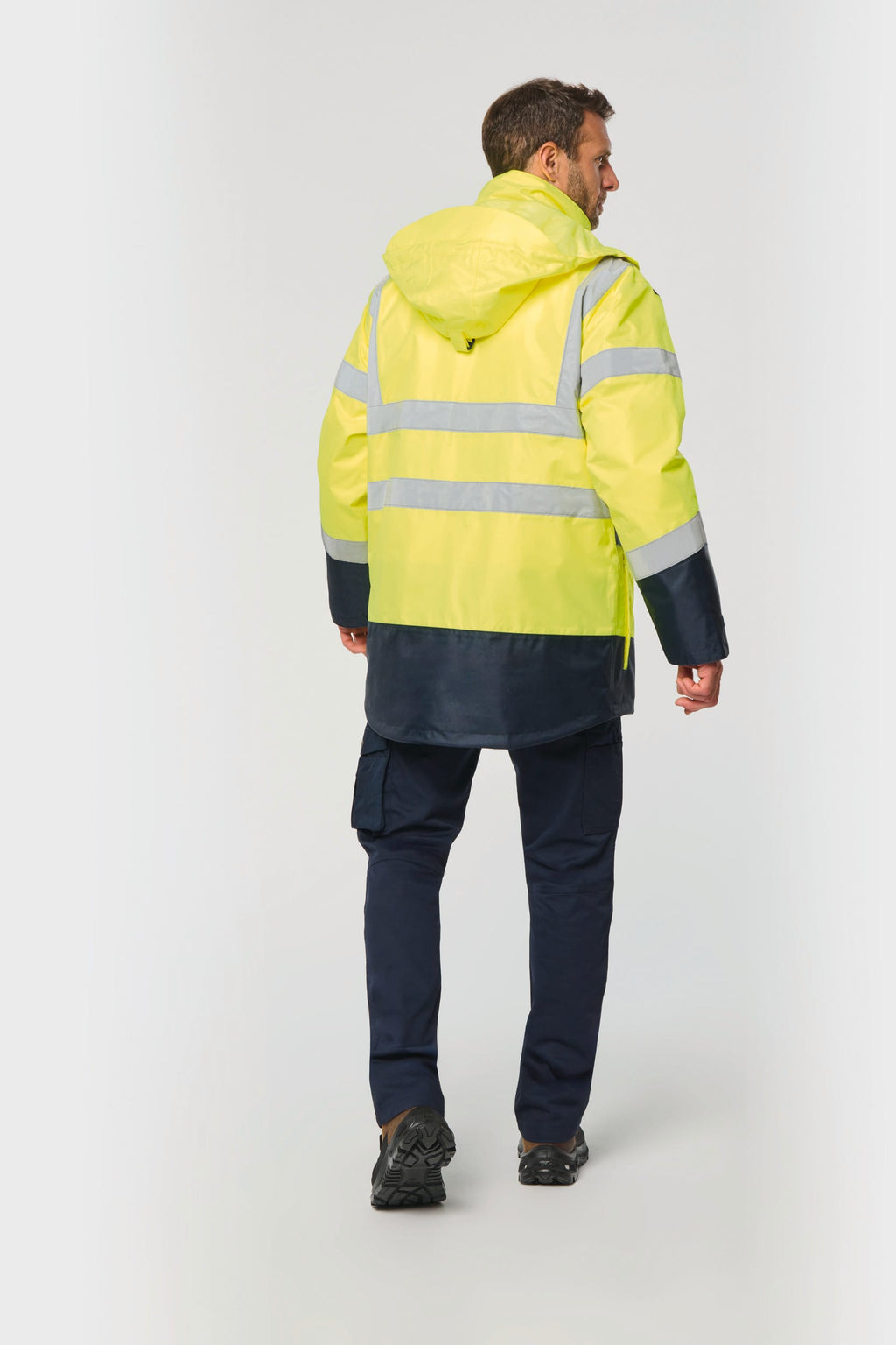 Parka de segurança em material reciclado 4 em 1 unissexo